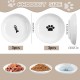 Galerie SV Set of 6 Cat Feeding Bowls - Cat Bowl Set - Ceramic Cat Bowl - Raised Cat Bowl - Cat Feeding Bowl - White (Fishbone Pattern) Galerie SV Set of 6 Cat Feeding Bowls - Cat Bowl Set - Ceramic Cat Bowl - Raised Cat Bowl - Cat Feeding Bowl - White (Fishbone Pattern)