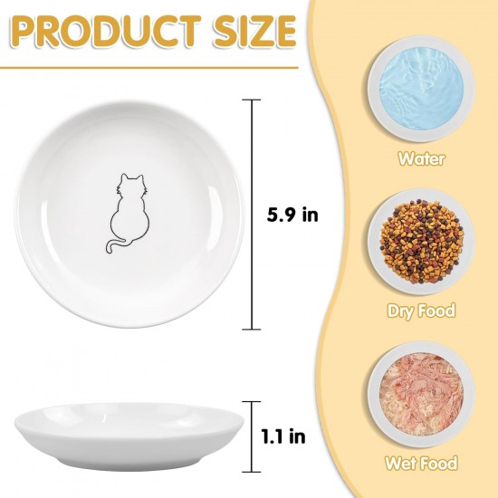 Galerie SV Set of 6 Cat Feeding Bowls - Cat Bowl Set - Ceramic Cat Bowl - Raised Cat Bowl - Cat Feeding Bowl - White (Fishbone Pattern) Galerie SV Set of 6 Cat Feeding Bowls - Cat Bowl Set - Ceramic Cat Bowl - Raised Cat Bowl - Cat Feeding Bowl - White (Fishbone Pattern)