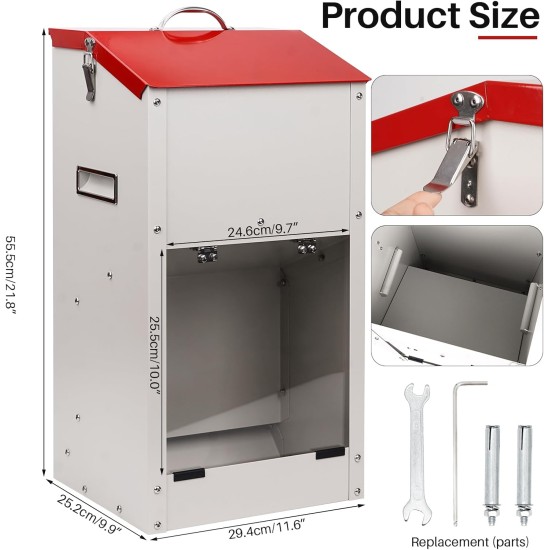 Galvanised Automatic Dog Feeder for Large Dogs, 11 kg Outdoor Pets Feeder Gravity Feeder Galvanised Automatic Dog Feeder for Large Dogs, 11 kg Outdoor Pets Feeder Gravity Feeder