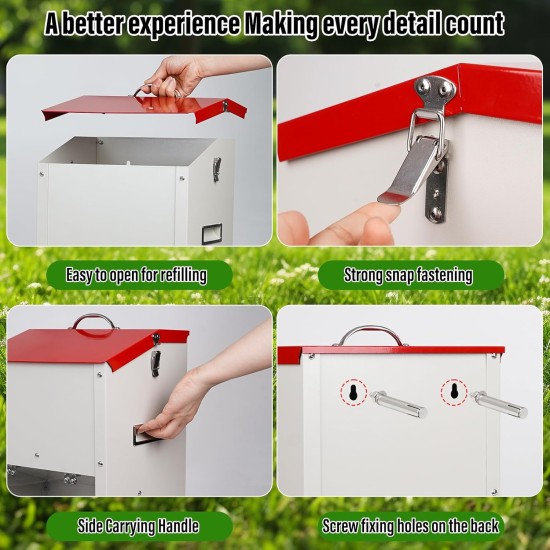 Galvanised Automatic Dog Feeder for Large Dogs, 11 kg Outdoor Pets Feeder Gravity Feeder Galvanised Automatic Dog Feeder for Large Dogs, 11 kg Outdoor Pets Feeder Gravity Feeder