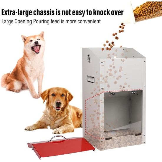 Galvanised Automatic Dog Feeder for Large Dogs, 11 kg Outdoor Pets Feeder Gravity Feeder Galvanised Automatic Dog Feeder for Large Dogs, 11 kg Outdoor Pets Feeder Gravity Feeder
