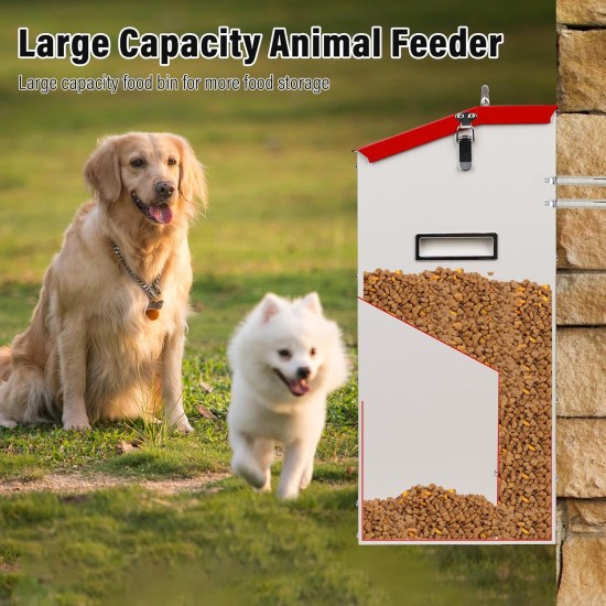 Galvanised Automatic Dog Feeder for Large Dogs, 11 kg Outdoor Pets Feeder Gravity Feeder Galvanised Automatic Dog Feeder for Large Dogs, 11 kg Outdoor Pets Feeder Gravity Feeder
