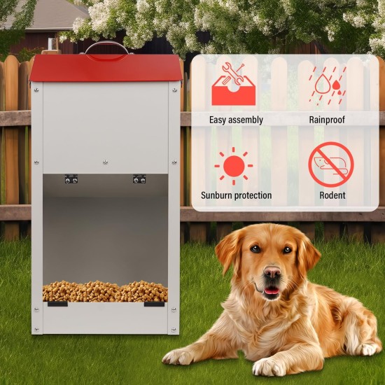 Galvanised Automatic Dog Feeder for Large Dogs, 11 kg Outdoor Pets Feeder Gravity Feeder Galvanised Automatic Dog Feeder for Large Dogs, 11 kg Outdoor Pets Feeder Gravity Feeder