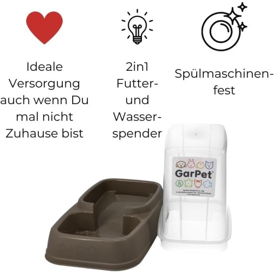 GarPet 3.7 L Automatic Feeder Water Dispenser 2-in-1 Automatic Feeder Water Dispenser for Dogs Cats Water and Food Automatic Dispenser Bowl GarPet 3.7 L Automatic Feeder Water Dispenser 2-in-1 Automatic Feeder Water Dispenser for Dogs Cats Water and Food Automatic Dispenser Bowl