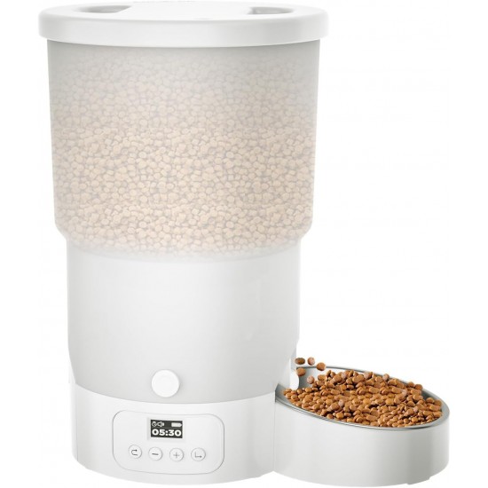 Gimars Automatic Cat Feeder for 2 Cats, 5L, 12 Servings, 6 Meals a Day, Timed Automatic Cat Feeder with 2 Stainless Steel Bowls, Dual Power Supply Gimars Automatic Cat Feeder for 2 Cats, 5L, 12 Servings, 6 Meals a Day, Timed Automatic Cat Feeder with 2 Stainless Steel Bowls, Dual Power Supply