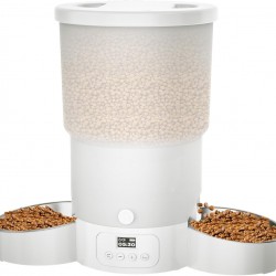 Gimars Automatic Cat Feeder for 2 Cats, 5L, 12 Servings, 6 Meals a Day, Timed Automatic Cat Feeder with 2 Stainless Steel Bowls, Dual Power Supply Gimars Automatic Cat Feeder for 2 Cats, 5L, 12 Servings, 6 Meals a Day, Timed Automatic Cat Feeder with 2 Stainless Steel Bowls, Dual Power Supply