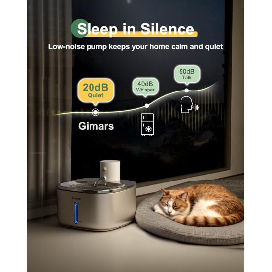 Gimars Cat Fountain Wireless Stainless Steel 3.2 L Super Quiet Drinking Fountain for Cat Fountain Cat Fountain with Motion Sensor 5000 mAh Battery Drinking Fountain Water Dispenser for Dogs Wireless Gimars Cat Fountain Wireless Stainless Steel 3.2 L Super Quiet Drinking Fountain for Cat Fountain Cat Fountain with Motion Sensor 5000 mAh Battery Drinking Fountain Water Dispenser for Dogs Wireless