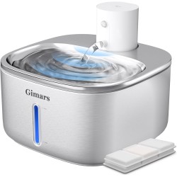 Gimars Cat Fountain Wireless Stainless Steel 3.2 L Super Quiet Drinking Fountain for Cat Fountain Cat Fountain with Motion Sensor 5000 mAh Battery Drinking Fountain Water Dispenser for Dogs Wireless Gimars Cat Fountain Wireless Stainless Steel 3.2 L Super Quiet Drinking Fountain for Cat Fountain Cat Fountain with Motion Sensor 5000 mAh Battery Drinking Fountain Water Dispenser for Dogs Wireless