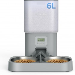 Grandtail 6.0 L Automatic Cat Feeder 2 Bowls Even Distribution Cat Food Automatic Timer Cat Feeder with Stainless Steel Bowl Double Power Supply 10s Voice Recording Grandtail 6.0 L Automatic Cat Feeder 2 Bowls Even Distribution Cat Food Automatic Timer Cat Feeder with Stainless Steel Bowl Double Power Supply 10s Voice Recording