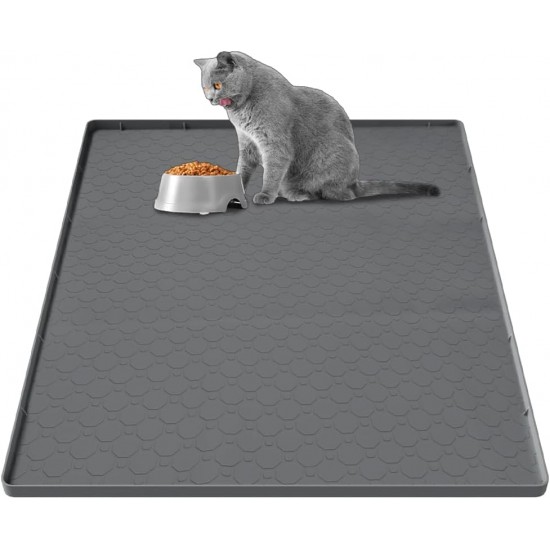 Große Katzenklo Matte, 86.3x55.9cm Wasserdicht Urinbeständiges Katzenmatte Katzenklo, Katzenstreu Matte aus Lebensmittelechtem Silikon, Leicht zu Reinigen, rutschfeste Katzenmatte für den Boden Große Katzenklo Matte, 86.3x55.9cm Wasserdicht Urinbeständiges Katzenmatte Katzenklo, Katzenstreu Matte aus Lebensmittelechtem Silikon, Leicht zu Reinigen, rutschfeste Katzenmatte für den Boden
