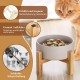 HCHLQLZ Raised Feeding Bowl for Cats Dogs and Puppies with Bowl Stand - Ceramic Dog Bowl Set of 2 for Cats Dogs Puppy Food and Water