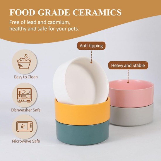 HCHLQLZ Raised Feeding Bowl for Cats Dogs and Puppies with Bowl Stand - Ceramic Dog Bowl Set of 2 for Cats Dogs Puppy Food and Water HCHLQLZ Raised Feeding Bowl for Cats Dogs and Puppies with Bowl Stand - Ceramic Dog Bowl Set of 2 for Cats Dogs Puppy Food and Water