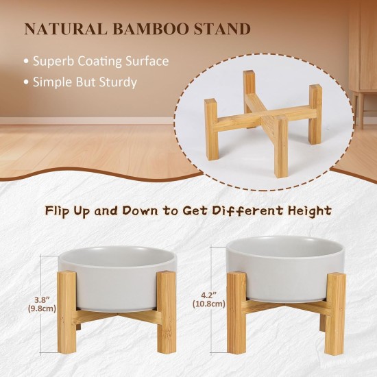 HCHLQLZ Raised Feeding Bowl for Cats Dogs and Puppies with Bowl Stand - Ceramic Dog Bowl Set of 2 for Cats Dogs Puppy Food and Water HCHLQLZ Raised Feeding Bowl for Cats Dogs and Puppies with Bowl Stand - Ceramic Dog Bowl Set of 2 for Cats Dogs Puppy Food and Water