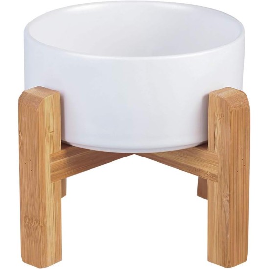 HCHLQLZ Raised Feeding Bowl for Cats Dogs and Puppies with Bowl Stand - Ceramic Dog Bowl Set of 2 for Cats Dogs Puppy Food and Water HCHLQLZ Raised Feeding Bowl for Cats Dogs and Puppies with Bowl Stand - Ceramic Dog Bowl Set of 2 for Cats Dogs Puppy Food and Water