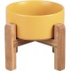 HCHLQLZ Raised Feeding Bowl for Cats Dogs and Puppies with Bowl Stand - Ceramic Dog Bowl Set of 2 for Cats Dogs Puppy Food and Water