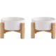 HCHLQLZ Raised Feeding Bowl for Cats Dogs and Puppies with Bowl Stand - Ceramic Dog Bowl Set of 2 for Cats Dogs Puppy Food and Water