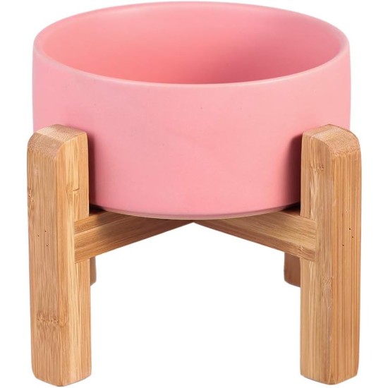 HCHLQLZ Raised Feeding Bowl for Cats Dogs and Puppies with Bowl Stand - Ceramic Dog Bowl Set of 2 for Cats Dogs Puppy Food and Water HCHLQLZ Raised Feeding Bowl for Cats Dogs and Puppies with Bowl Stand - Ceramic Dog Bowl Set of 2 for Cats Dogs Puppy Food and Water