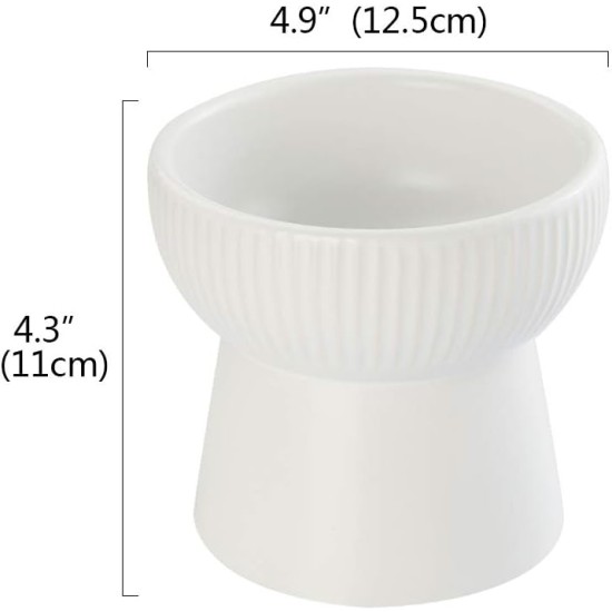 HCHLQLZ White Ceramic Cat Bowl Dog Bowl Feeding Bowl Cat Dog Feeding Station HCHLQLZ White Ceramic Cat Bowl Dog Bowl Feeding Bowl Cat Dog Feeding Station