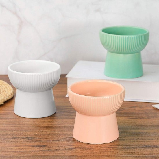 HCHLQLZ White Ceramic Cat Bowl Dog Bowl Feeding Bowl Cat Dog Feeding Station HCHLQLZ White Ceramic Cat Bowl Dog Bowl Feeding Bowl Cat Dog Feeding Station