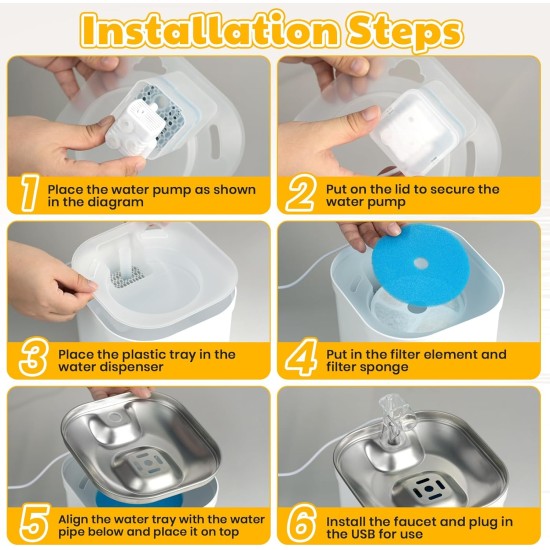 Happy & Polly Cat Fountain - 2L Drinking Fountain for Cats, Quiet Pet Fountain with Tap & Filter System, Continuous Running Drinking Fountain for Cats and Dogs, Ideal for Indoor Use Happy & Polly Cat Fountain - 2L Drinking Fountain for Cats, Quiet Pet Fountain with Tap & Filter System, Continuous Running Drinking Fountain for Cats and Dogs, Ideal for Indoor Use