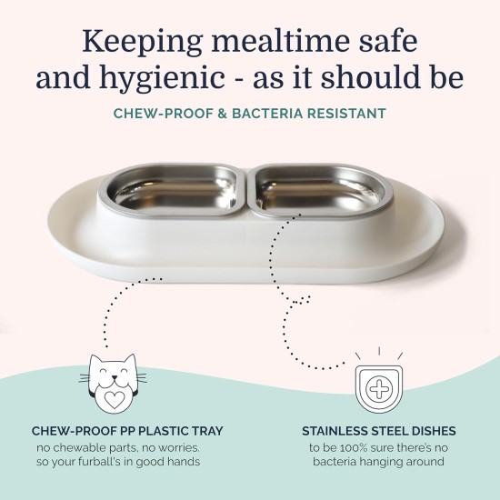 Hepper NomNom Leak-proof Raised Cat Bowls for Food and Water - Whiskers Relief Cat Bowl + Raised Cat Food Bowls: A Safe Cat Bowl for Messy Cats - Stainless Steel Hepper NomNom Leak-proof Raised Cat Bowls for Food and Water - Whiskers Relief Cat Bowl + Raised Cat Food Bowls: A Safe Cat Bowl for Messy Cats - Stainless Steel