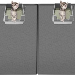 Homegroove 2Pcs Silicone Cat Litter Box Mat, 86.3x55CM Large Kitty Litter Box Mat for Indoor Cats, Litter Trapping (Grey, 86.3x55.8x0.1 Zentimeter) Homegroove 2Pcs Silicone Cat Litter Box Mat, 86.3x55CM Large Kitty Litter Box Mat for Indoor Cats, Litter Trapping (Grey, 86.3x55.8x0.1 Zentimeter)