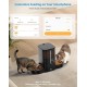 HoneyGuaridan Automatic Cat Feeder, 2 Bowls, 2.4G WiFi Intelligent Cat Feeder with App Control for Remote Feeding, 5L Programmable Feeder for Cats and Dogs (Slow Feeding Bowl)