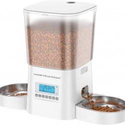 HoneyGuaridan Automatic Cat Feeder 2 Bowls, Distribute Food for 2 Cats Evenly, 3.5 L Automatic Feeder for Cats and Dogs, Stainless Steel Bowl, Voice Recording, 1-6 Meals/Day HoneyGuaridan Automatic Cat Feeder 2 Bowls, Distribute Food for 2 Cats Evenly, 3.5 L Automatic Feeder for Cats and Dogs, Stainless Steel Bowl, Voice Recording, 1-6 Meals/Day