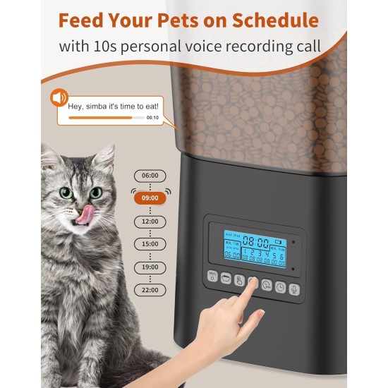 HoneyGuaridan Automatic Cat Feeder 2 Bowls, Distribute Food for 2 Cats Evenly, 3.5 L Automatic Feeder for Cats and Dogs, Stainless Steel Bowl, Voice Recording, 1-6 Meals/Day HoneyGuaridan Automatic Cat Feeder 2 Bowls, Distribute Food for 2 Cats Evenly, 3.5 L Automatic Feeder for Cats and Dogs, Stainless Steel Bowl, Voice Recording, 1-6 Meals/Day
