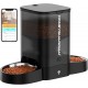 HoneyGuaridan Automatic Cat Feeder 2 Bowls with Motion Sensor, 2.4G WiFi Intelligent Cat Feeder for Remote Feeding, 3.5L Programmable Automatic Feeder for Cats and Dogs