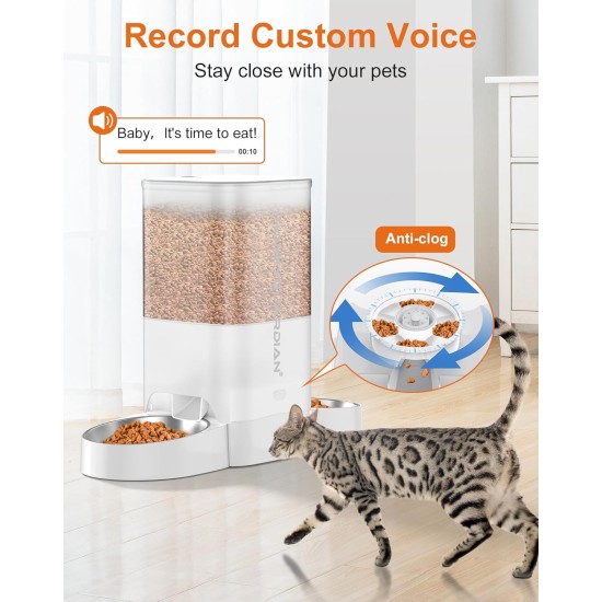 HoneyGuaridan Automatic Cat Feeder 2 Bowls with Motion Sensor, 2.4G WiFi Intelligent Cat Feeder for Remote Feeding, 3.5L Programmable Automatic Feeder for Cats and Dogs HoneyGuaridan Automatic Cat Feeder 2 Bowls with Motion Sensor, 2.4G WiFi Intelligent Cat Feeder for Remote Feeding, 3.5L Programmable Automatic Feeder for Cats and Dogs