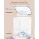 HoneyGuaridan Automatic Cat Feeder 2 Bowls with Motion Sensor, 2.4G WiFi Intelligent Cat Feeder for Remote Feeding, 3.5L Programmable Automatic Feeder for Cats and Dogs