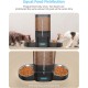 HoneyGuaridan Automatic Cat Feeder 2 Bowls with Motion Sensor, 2.4G WiFi Intelligent Cat Feeder for Remote Feeding, 3.5L Programmable Automatic Feeder for Cats and Dogs