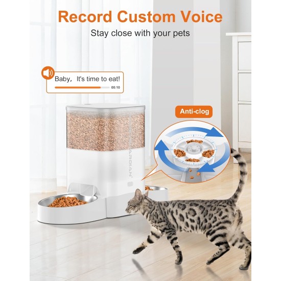 HoneyGuaridan Automatic Cat Feeder 2 Bowls with Motion Sensor, 2.4G WiFi Intelligent Cat Feeder for Remote Feeding, 3.5L Programmable Automatic Feeder for Cats and Dogs HoneyGuaridan Automatic Cat Feeder 2 Bowls with Motion Sensor, 2.4G WiFi Intelligent Cat Feeder for Remote Feeding, 3.5L Programmable Automatic Feeder for Cats and Dogs