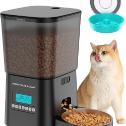 HoneyGuaridan Automatic Cat Feeder with Stainless Steel Bowl and Slow Feeding Bowl, 3.5 L Automatic Feeder for Cats and Dogs, 10s Voice Recording, 1-6 Meals per Day (Double Power Supply) HoneyGuaridan Automatic Cat Feeder with Stainless Steel Bowl and Slow Feeding Bowl, 3.5 L Automatic Feeder for Cats and Dogs, 10s Voice Recording, 1-6 Meals per Day (Double Power Supply)