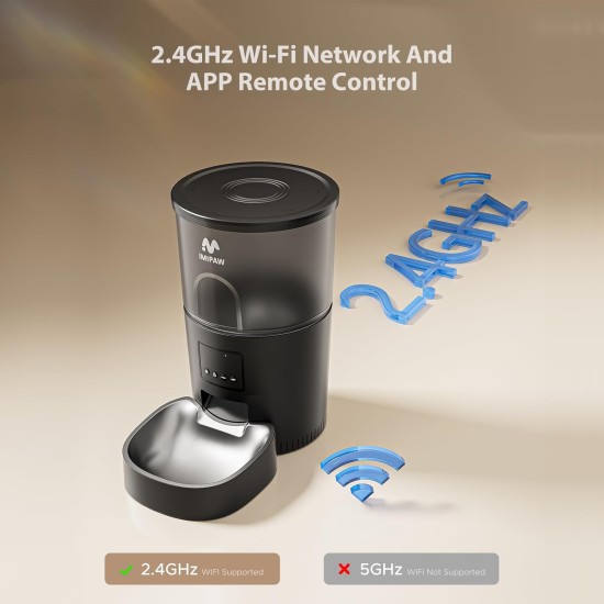 IMIPAW Automatic Cat Feeder, WiFi Cat Feeder with App Control for Dry Food for Pets, Programmable Feeder, Double Power Supply IMIPAW Automatic Cat Feeder, WiFi Cat Feeder with App Control for Dry Food for Pets, Programmable Feeder, Double Power Supply