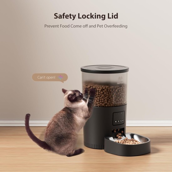 IMIPAW Automatic Cat Feeder, WiFi Cat Feeder with App Control for Dry Food for Pets, Programmable Feeder, Double Power Supply IMIPAW Automatic Cat Feeder, WiFi Cat Feeder with App Control for Dry Food for Pets, Programmable Feeder, Double Power Supply