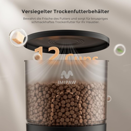 IMIPAW Automatic Cat Feeder with Programmable Timer, Easy to Use, 1-6 Meals a Day, Feeder for Cats and Dogs, 3 L IMIPAW Automatic Cat Feeder with Programmable Timer, Easy to Use, 1-6 Meals a Day, Feeder for Cats and Dogs, 3 L