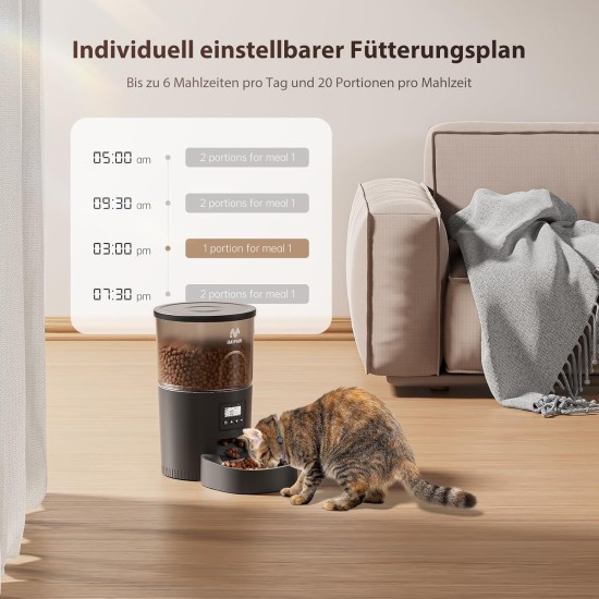 IMIPAW Automatic Cat Feeder with Programmable Timer, Easy to Use, 1-6 Meals a Day, Feeder for Cats and Dogs, 3 L IMIPAW Automatic Cat Feeder with Programmable Timer, Easy to Use, 1-6 Meals a Day, Feeder for Cats and Dogs, 3 L