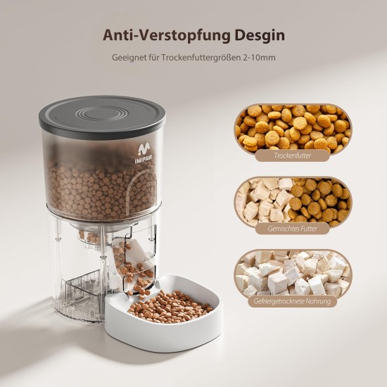 IMIPAW Automatic Cat Feeder with Programmable Timer, Easy to Use, 1-6 Meals a Day, Feeder for Cats and Dogs, 3 L IMIPAW Automatic Cat Feeder with Programmable Timer, Easy to Use, 1-6 Meals a Day, Feeder for Cats and Dogs, 3 L