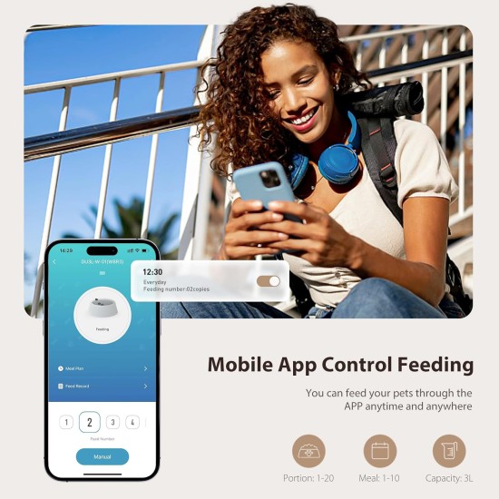 IMIPAW Automatic Cat Feeder with Programmable Timer, Easy to Use, 1-6 Meals a Day, Feeder for Cats and Dogs, 3 L IMIPAW Automatic Cat Feeder with Programmable Timer, Easy to Use, 1-6 Meals a Day, Feeder for Cats and Dogs, 3 L