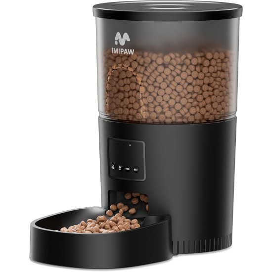 IMIPAW Automatic Cat Feeder with Programmable Timer, Easy to Use, 1-6 Meals a Day, Feeder for Cats and Dogs, 3 L IMIPAW Automatic Cat Feeder with Programmable Timer, Easy to Use, 1-6 Meals a Day, Feeder for Cats and Dogs, 3 L