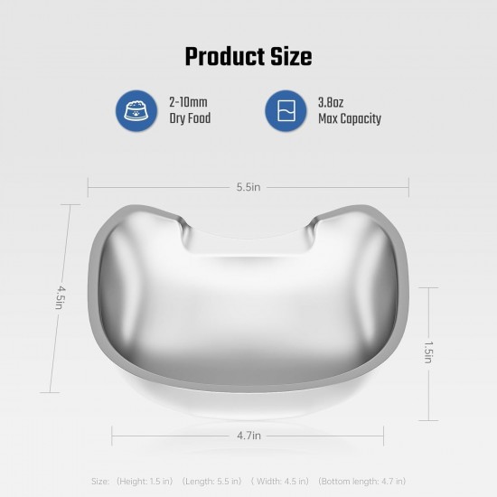 IMIPAW Stainless Steel Cat Bowl for Automatic Feeder for Cats or Small Dogs, Cat Moustache Fatigue Relief Friendly Shape and Easy to Clean IMIPAW Stainless Steel Cat Bowl for Automatic Feeder for Cats or Small Dogs, Cat Moustache Fatigue Relief Friendly Shape and Easy to Clean