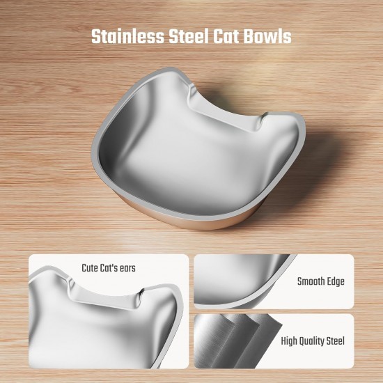 IMIPAW Stainless Steel Cat Bowl for Automatic Feeder for Cats or Small Dogs, Cat Moustache Fatigue Relief Friendly Shape and Easy to Clean IMIPAW Stainless Steel Cat Bowl for Automatic Feeder for Cats or Small Dogs, Cat Moustache Fatigue Relief Friendly Shape and Easy to Clean