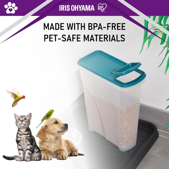 Iris Ohyama Cat Food Storage with Wheels, 30 + 10 L, Black, Airtight Food Box, Dry Food, Food Container, for Dogs, Cats, Pet Food Container, Shovel, BPA-Free, Food Bin Iris Ohyama Cat Food Storage with Wheels, 30 + 10 L, Black, Airtight Food Box, Dry Food, Food Container, for Dogs, Cats, Pet Food Container, Shovel, BPA-Free, Food Bin
