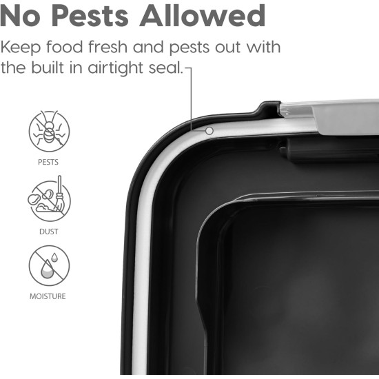 Iris Ohyama Cat Food Storage with Wheels, 30 + 10 L, Black, Airtight Food Box, Dry Food, Food Container, for Dogs, Cats, Pet Food Container, Shovel, BPA-Free, Food Bin Iris Ohyama Cat Food Storage with Wheels, 30 + 10 L, Black, Airtight Food Box, Dry Food, Food Container, for Dogs, Cats, Pet Food Container, Shovel, BPA-Free, Food Bin