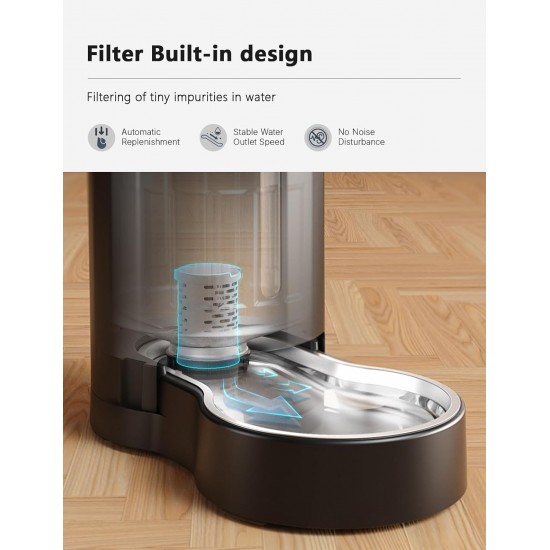JUNSPOW 4L Cat Drinker with Stainless Steel Bowl, Automatic Feeding Gravity Pet Water Dispenser for Dogs, Large Drinking Bottles Bowls for Cats/Dogs - White JUNSPOW 4L Cat Drinker with Stainless Steel Bowl, Automatic Feeding Gravity Pet Water Dispenser for Dogs, Large Drinking Bottles Bowls for Cats/Dogs - White