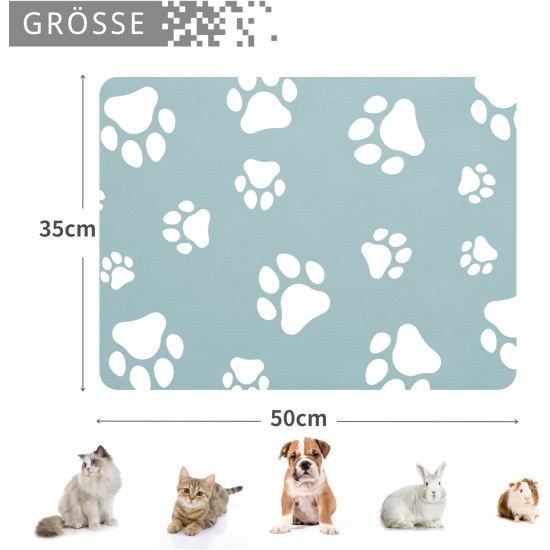 JanYoo Bowl Mat, Cat Feeding Bowl Mat, 50 x 35 cm, Waterproof Pet Feeding Mats, Non-Slip Mat, Cat Bowl, Feeding Mat, Cat Food, Feeding Bowl Mat (Grey) JanYoo Bowl Mat, Cat Feeding Bowl Mat, 50 x 35 cm, Waterproof Pet Feeding Mats, Non-Slip Mat, Cat Bowl, Feeding Mat, Cat Food, Feeding Bowl Mat (Grey)