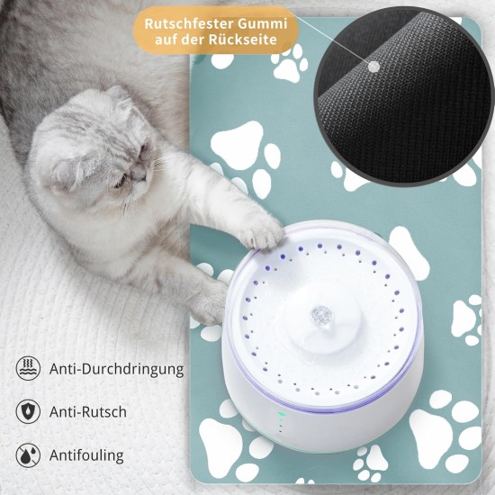 JanYoo Bowl Mat, Cat Feeding Bowl Mat, 50 x 35 cm, Waterproof Pet Feeding Mats, Non-Slip Mat, Cat Bowl, Feeding Mat, Cat Food, Feeding Bowl Mat (Grey) JanYoo Bowl Mat, Cat Feeding Bowl Mat, 50 x 35 cm, Waterproof Pet Feeding Mats, Non-Slip Mat, Cat Bowl, Feeding Mat, Cat Food, Feeding Bowl Mat (Grey)