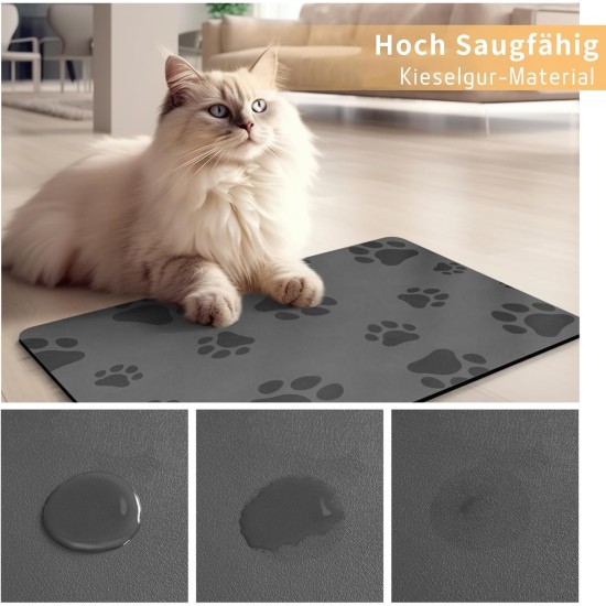 JanYoo Bowl Mat, Cat Feeding Bowl Mat, 50 x 35 cm, Waterproof Pet Feeding Mats, Non-Slip Mat, Cat Bowl, Feeding Mat, Cat Food, Feeding Bowl Mat (Grey) JanYoo Bowl Mat, Cat Feeding Bowl Mat, 50 x 35 cm, Waterproof Pet Feeding Mats, Non-Slip Mat, Cat Bowl, Feeding Mat, Cat Food, Feeding Bowl Mat (Grey)